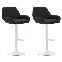 BARHOCKER 2er Set Stoff schwarz - Schwarz/Weiß, Textil/Metall (51/89/52cm) - CLP