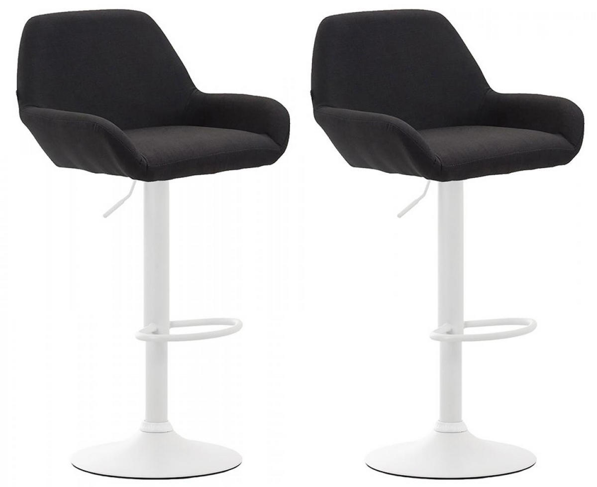 BARHOCKER 2er Set Stoff schwarz - Schwarz/Weiß, Textil/Metall (51/89/52cm) - CLP