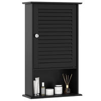 BAD-HÄNGESCHRANK mit verstellbarem Einlegeboden schwarz - Schwarz, Holzwerkstoff (42/70/17cm) - COSTWAY