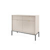 KOMMODE: 2 Schubladen, 2 Türen, Kaschmir, Schwarz, 104 x 83 x 39 cm, goldene Griffe - Beige/Schwarz, Holzwerkstoff/Metall (104/83/39cm) - 3XE LIVING