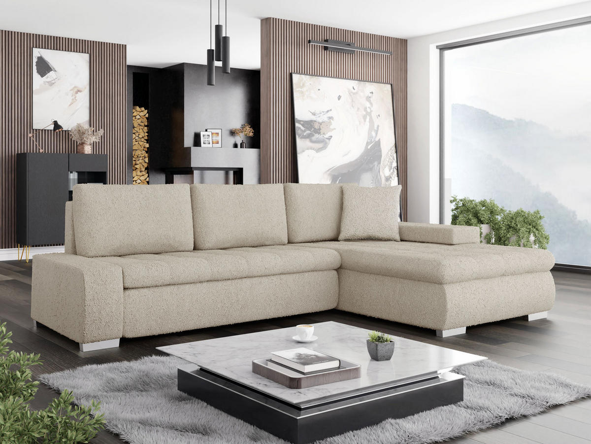 ECKSOFA Orkan Mini Premium - Beige, Holz/Textil (265/185cm) - MIRJAN24