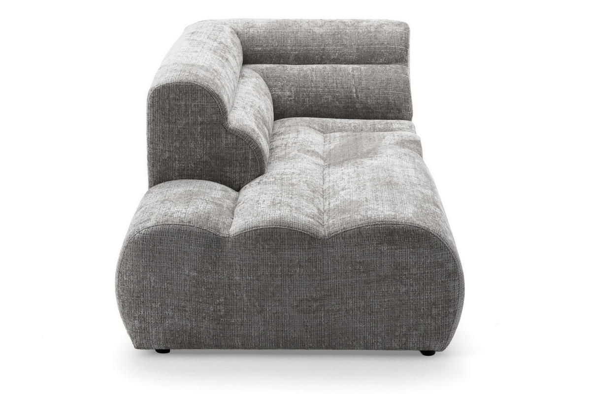 4-SITZER modulares Ecksofa VEER L Links, 283 x 190 cm, Chenille Webstoff Grau - Schwarz/Grau, Holz/Kunststoff (283/190cm) - Muffo