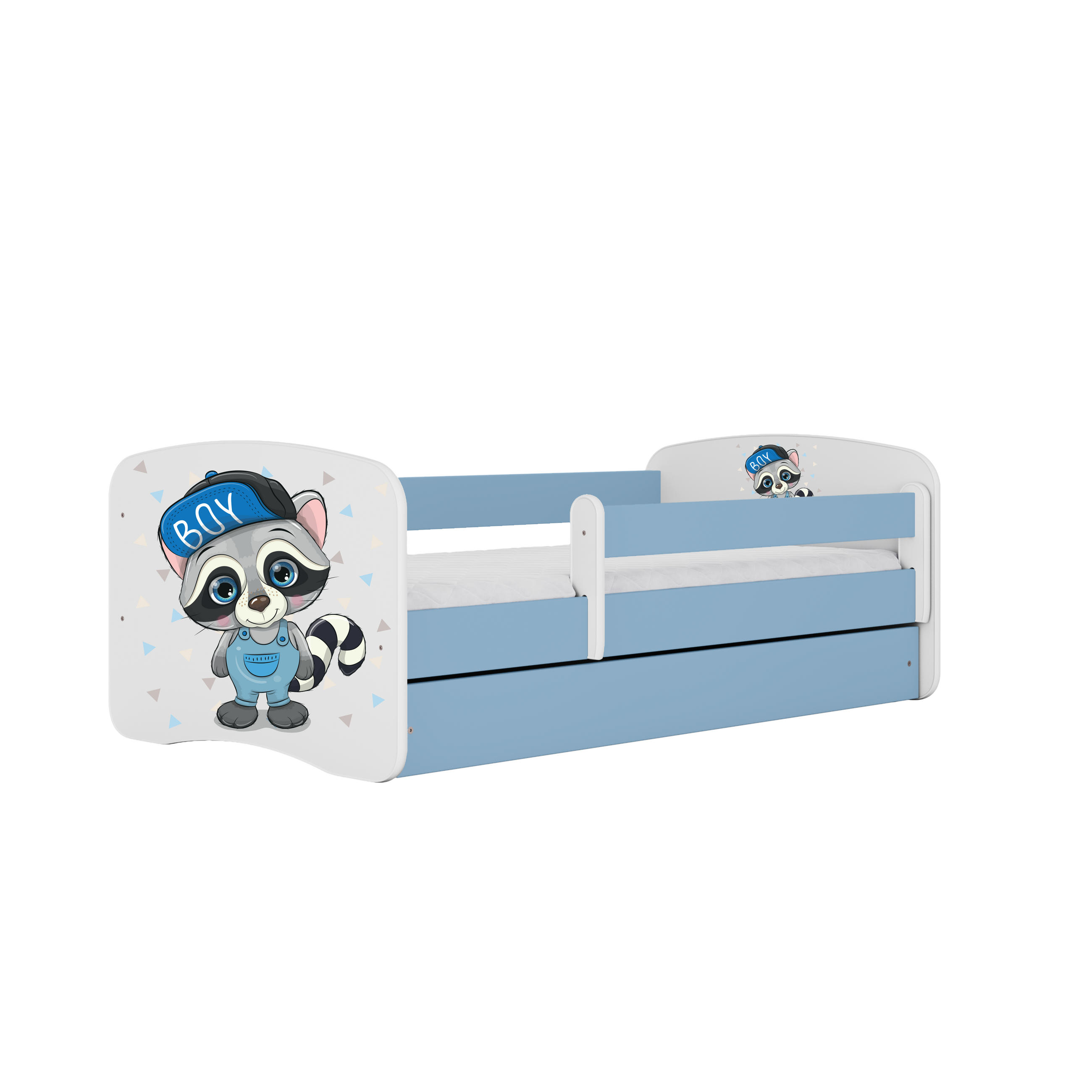 KINDERBETT Waschbär mit Schublade 160/80 90/61/164 - Blau, Holzwerkstoff (80/160cm) - RAUMHIRSCH FURNITURE