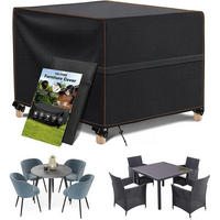 ABDECKHAUBE Gartenmöbel 90 x 90 x 90 cm Wasserdicht 420D Oxford mit Zugkordel - Schwarz, Kunststoff (90/90/90cm)
