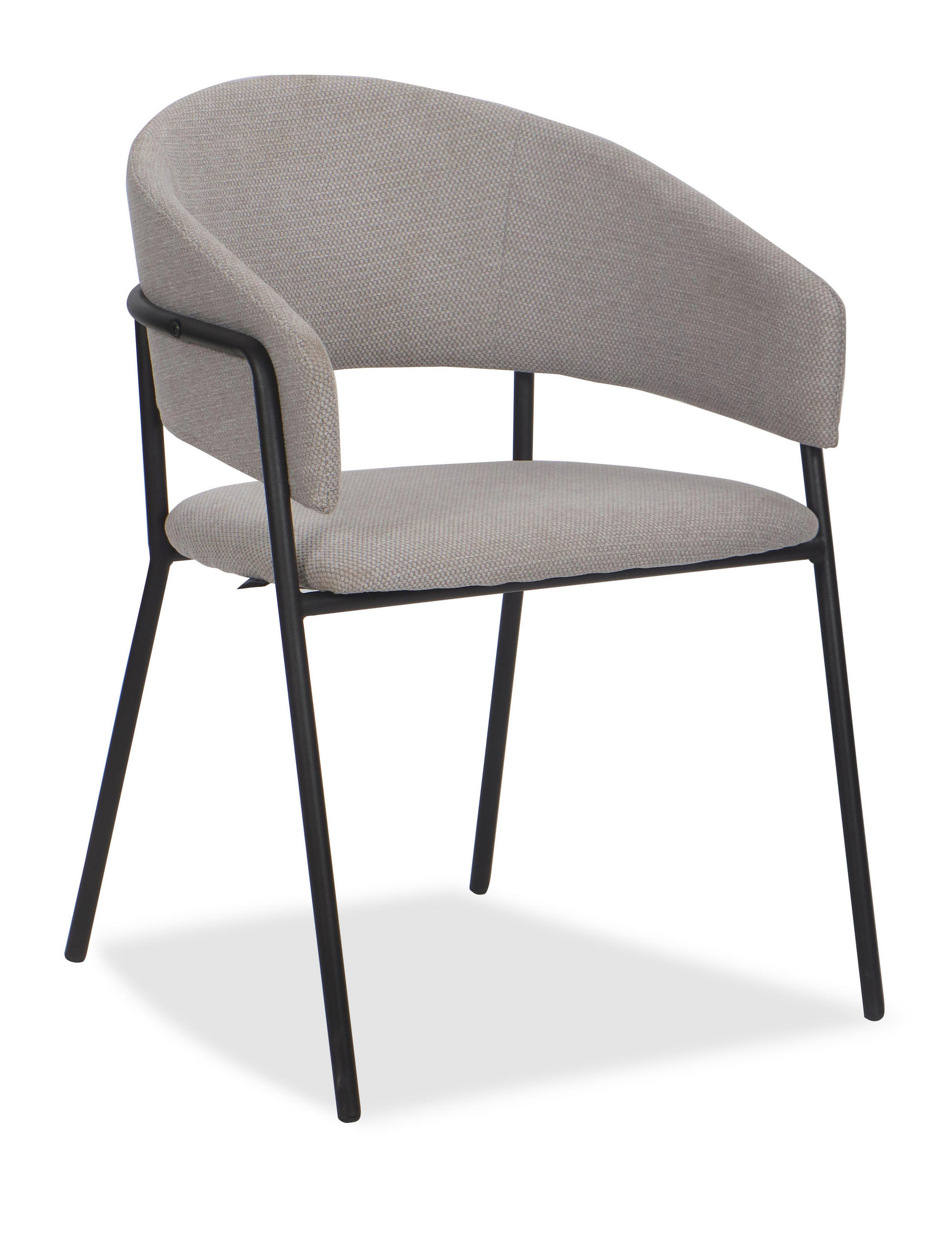STUHL OVO gespolsterter - hellgrau - Glamour Chenille - Hellgrau/Schwarz, Textil/Metall (56/79/54cm) - NEW HOME