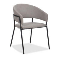 STUHL OVO gespolsterter - hellgrau - Glamour Chenille - Hellgrau/Schwarz, Textil/Metall (56/79/54cm) - NEW HOME
