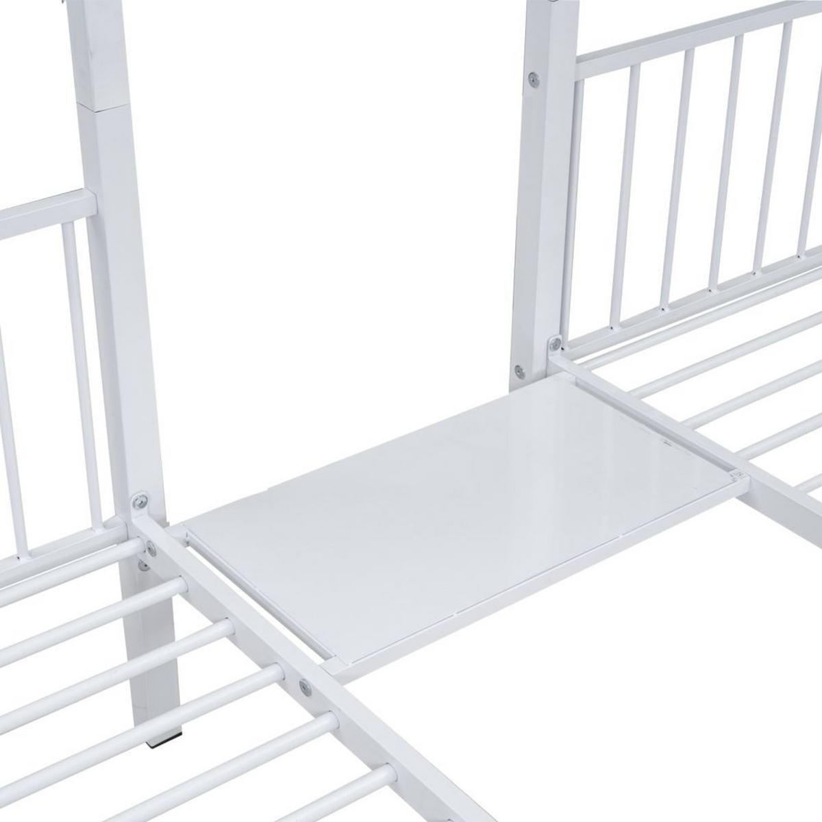 METALLBETT 140/200 cm in Weiß Multifunktionales - Weiß, Metall - KOMHTOM