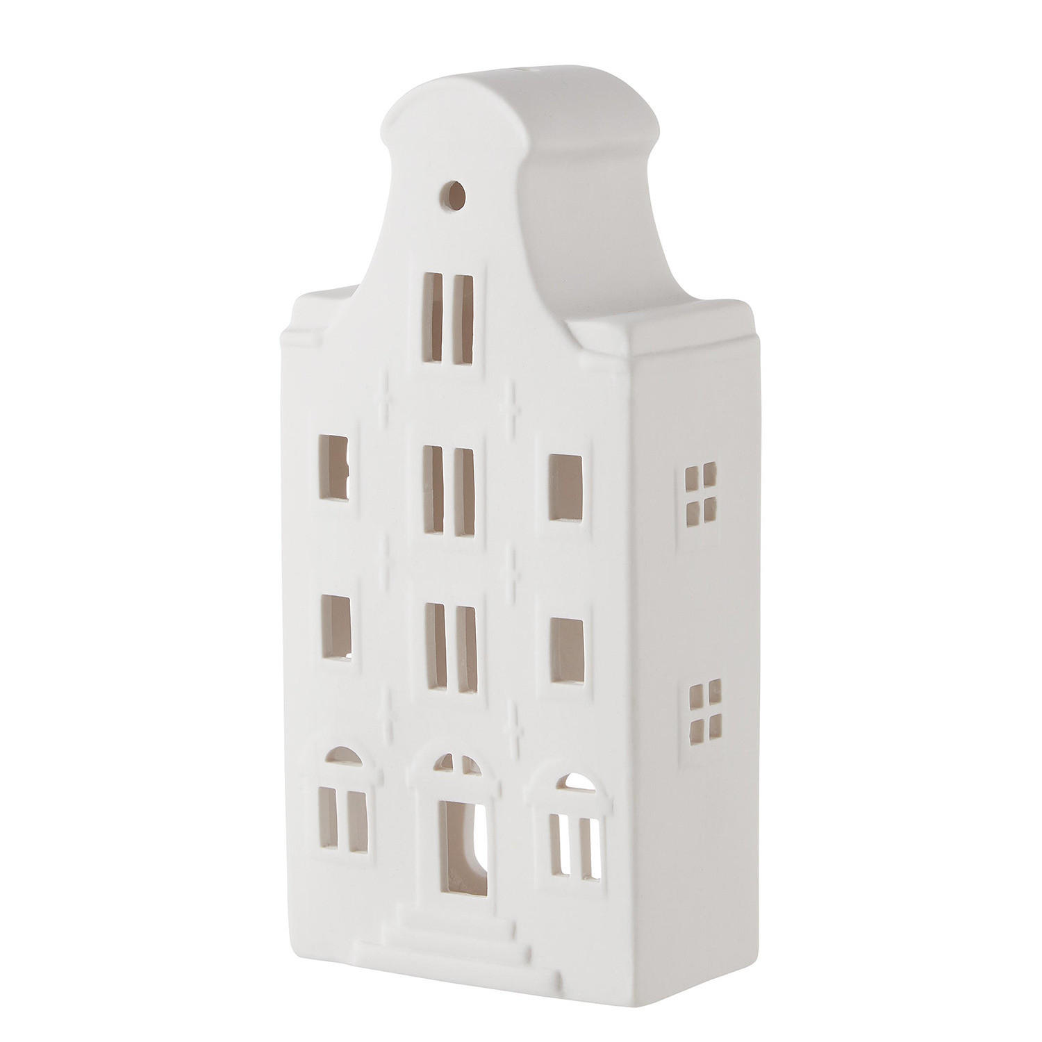 TEELICHTHAUS Amsterdam - Weiß, Keramik (21cm) - Butlers