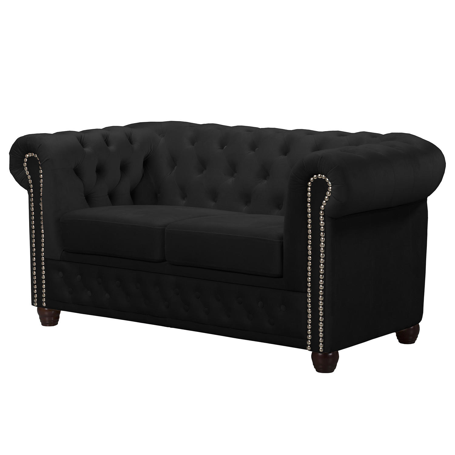 2-SITZER SOFA - Buchefarben/Schwarz, Buchenholz/Textil (148/72/86cm) - home24
