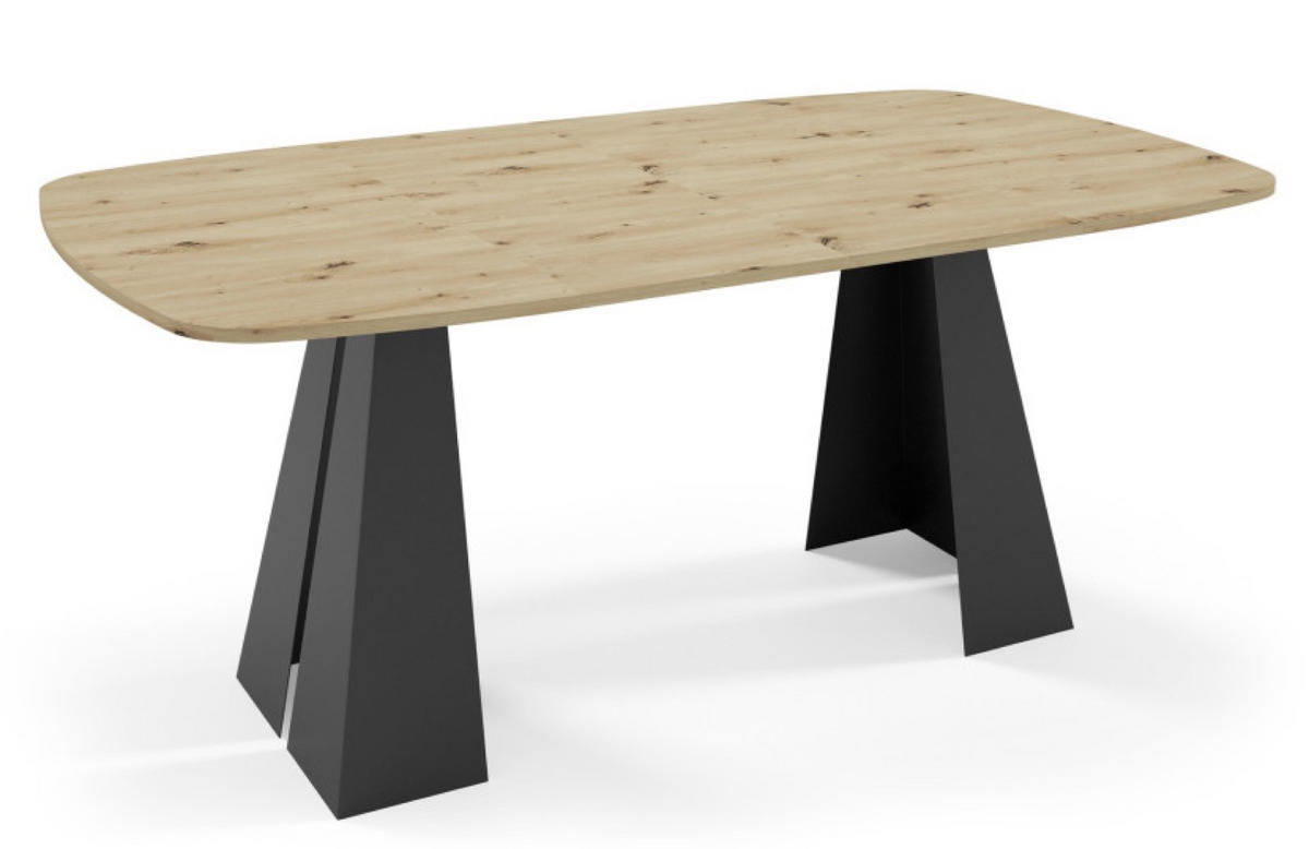 TISCH Schwarz Figo Ausziehbar - Schwarz, Holzwerkstoff (120/120/76cm) - Sepro Meble