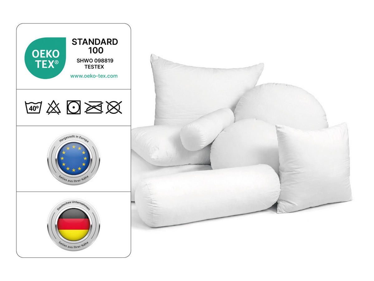 KISSENFÜLLUNG Rund PublikFree Faserbällchen 50 cm Ø - Weiß, Naturmaterialien/Kunststoff (50/50cm) - beties Heimtextil