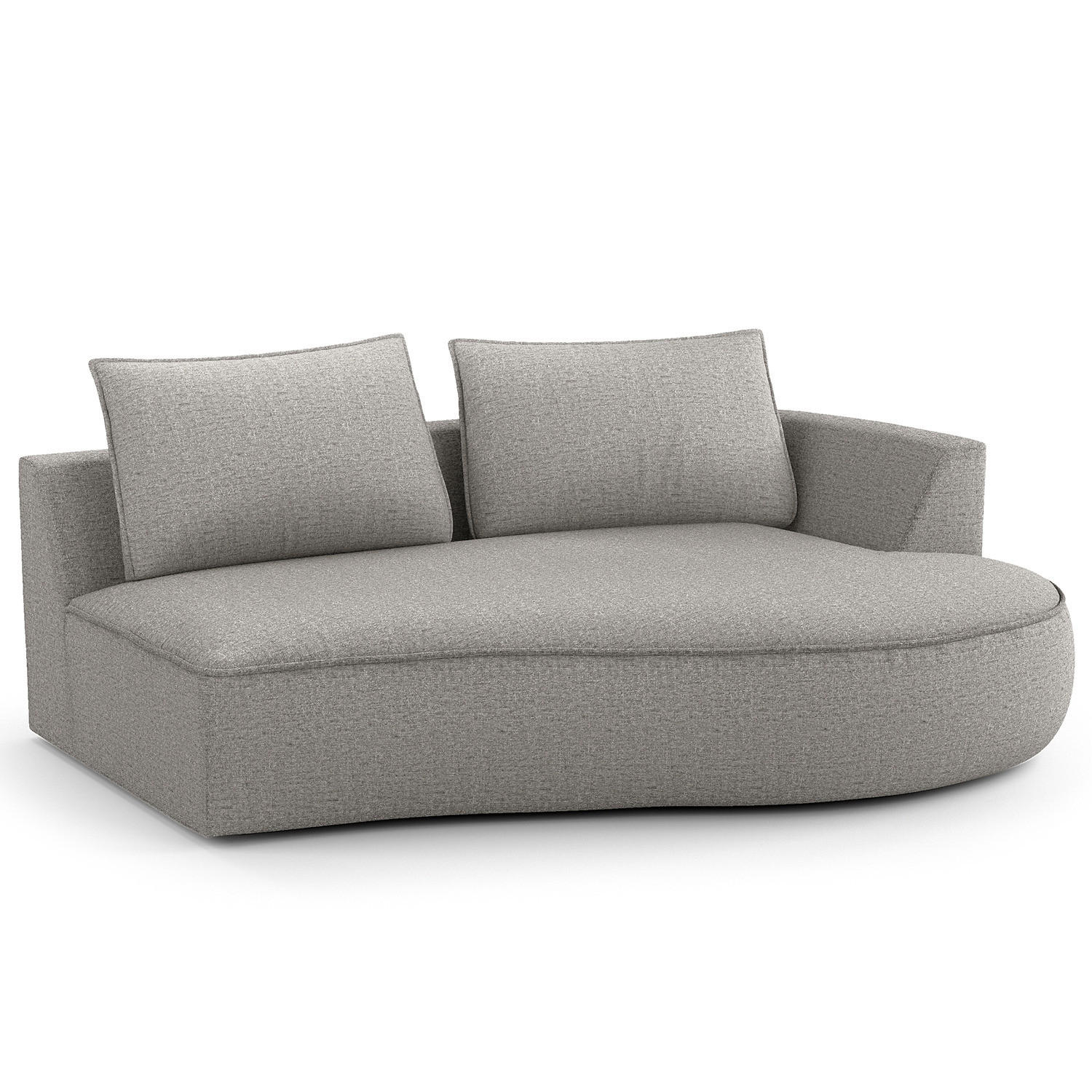 OTTOMANE - modular - Hellgrau/Schwarz, Kunststoff/Textil (196/82/146cm) - home24