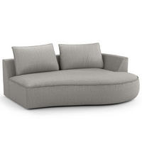 OTTOMANE - modular - Hellgrau/Schwarz, Kunststoff/Textil (196/82/146cm) - home24