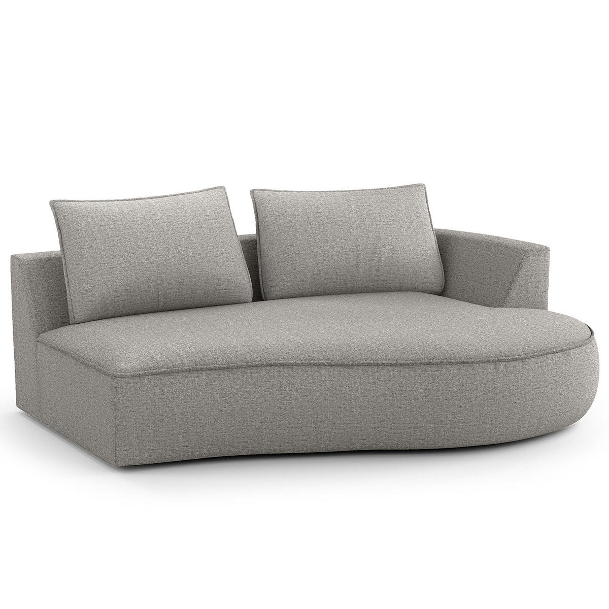 OTTOMANE - modular - Hellgrau/Schwarz, Kunststoff/Textil (196/82/146cm) - home24