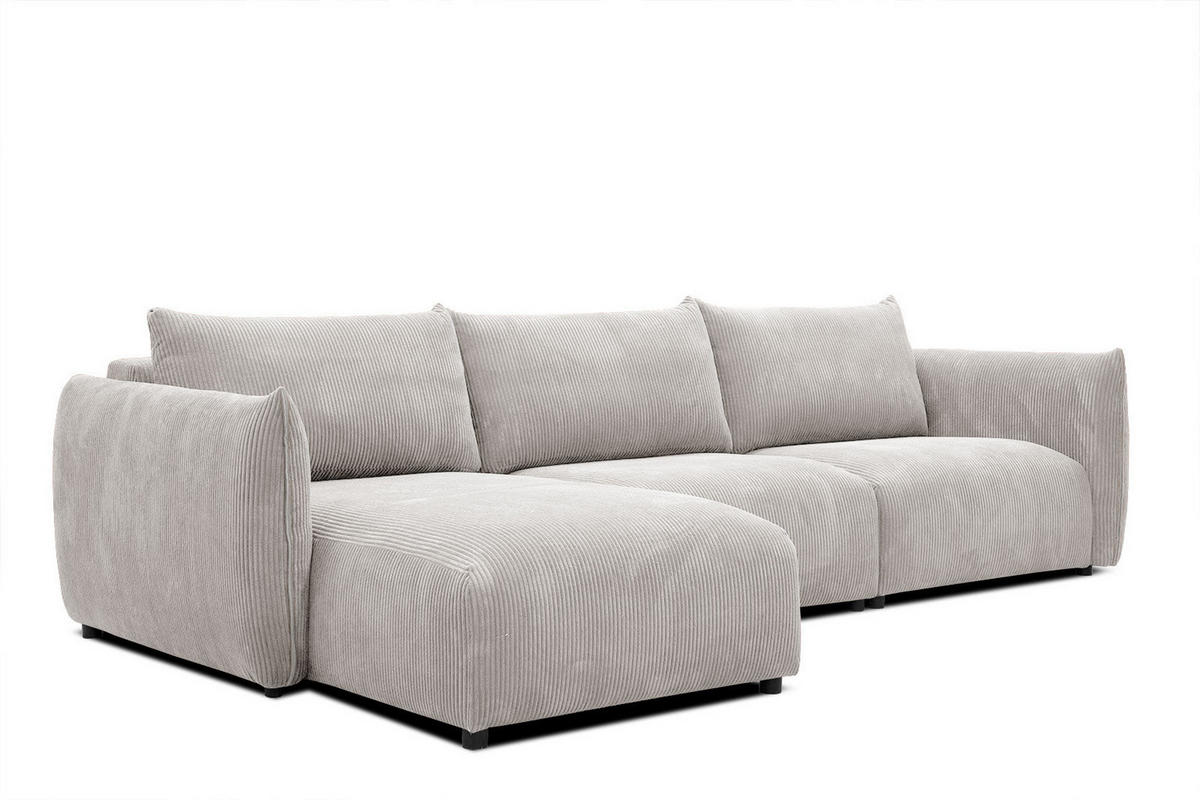 ECKSOFA TAUER 5-Sitzer, weiß - Schwarz/Weiß, Holzwerkstoff/Kunststoff (173/294cm) - Courtois Laville