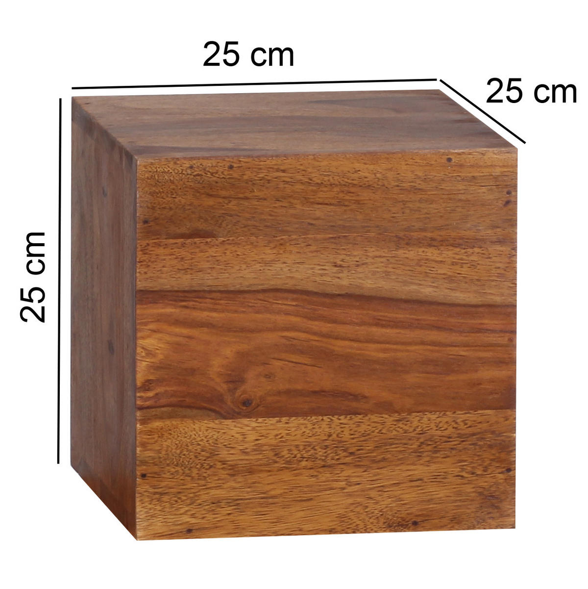 WANDREGAL Massivholz Modern Stil 4er Set Cubes Design verschiedene Größen - Braun, Holz (25/25/25cm) - KADIMA DESIGN