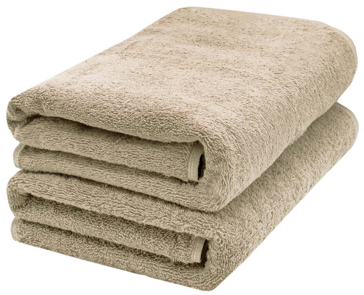 SAUNATUCH, 2er-Set, 70x200 cm, 100% Baumwolle, Braun - Cappuccino, Textil (70/200cm) - Zollner