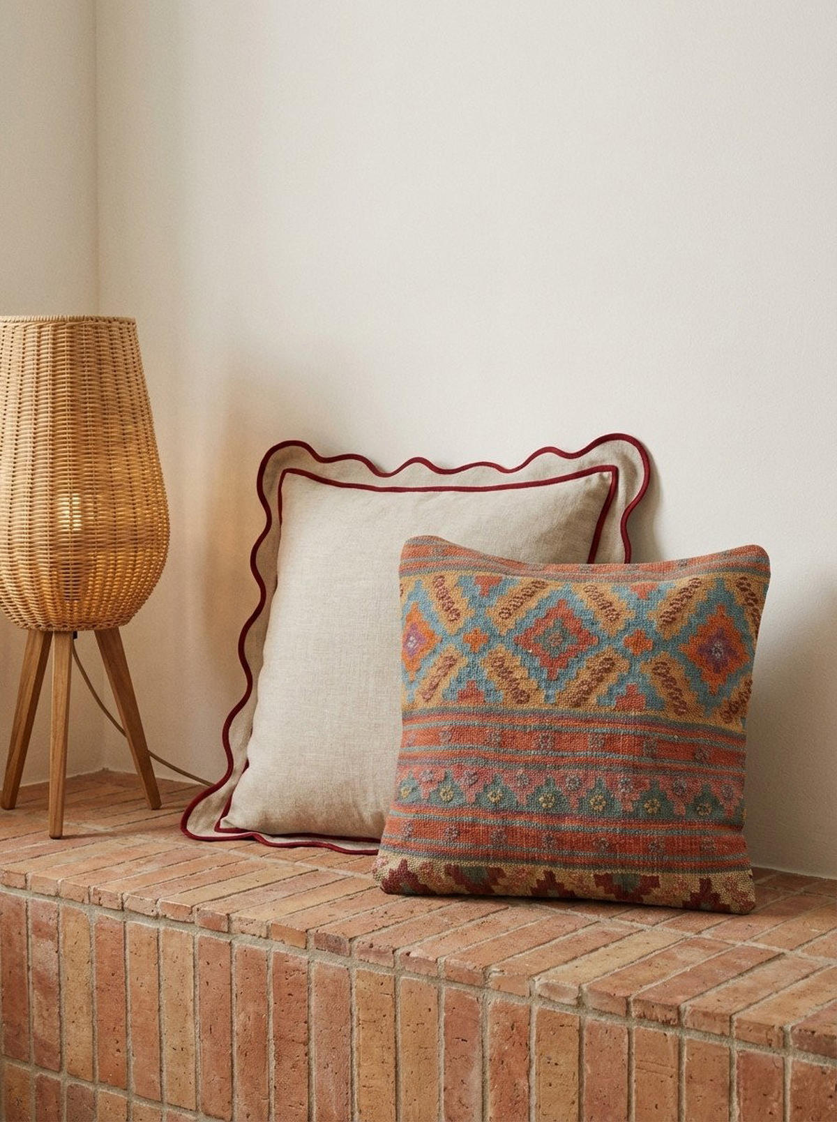 KELIM-KISSEN Mehrfarbig 50/50 cm Schurwolle - Multicolor, Textil (50/50cm) - Looma