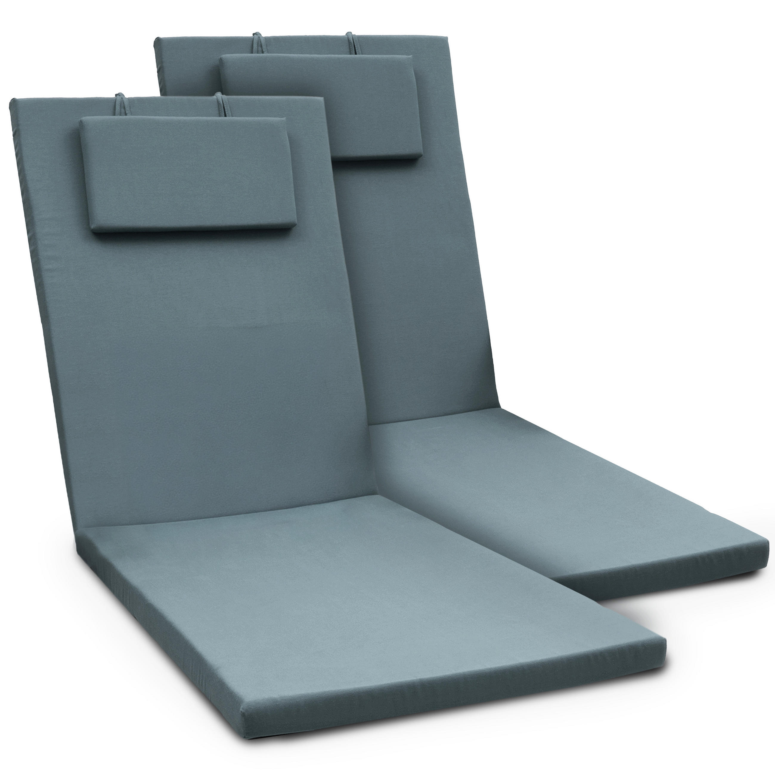 ROLLLIEGENAUFLAGE Loft RL 200x60x5cm Taubenblau (2tlg) - Blaugrau, Textil (60/200cm) - Beautissu 