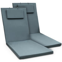 ROLLLIEGENAUFLAGE Loft RL 200x60x5cm Taubenblau (2tlg) - Blaugrau, Textil (60/200cm) - Beautissu 