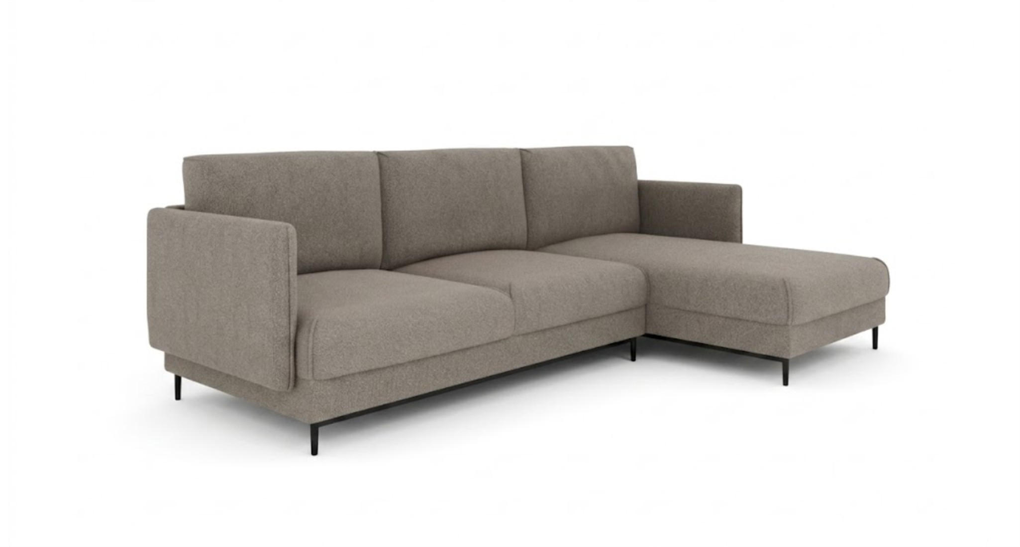 ECKSOFA Helmer In Stoff Baloo - Grau, Holzwerkstoff/Textil (293/164cm) - Fun Möbel