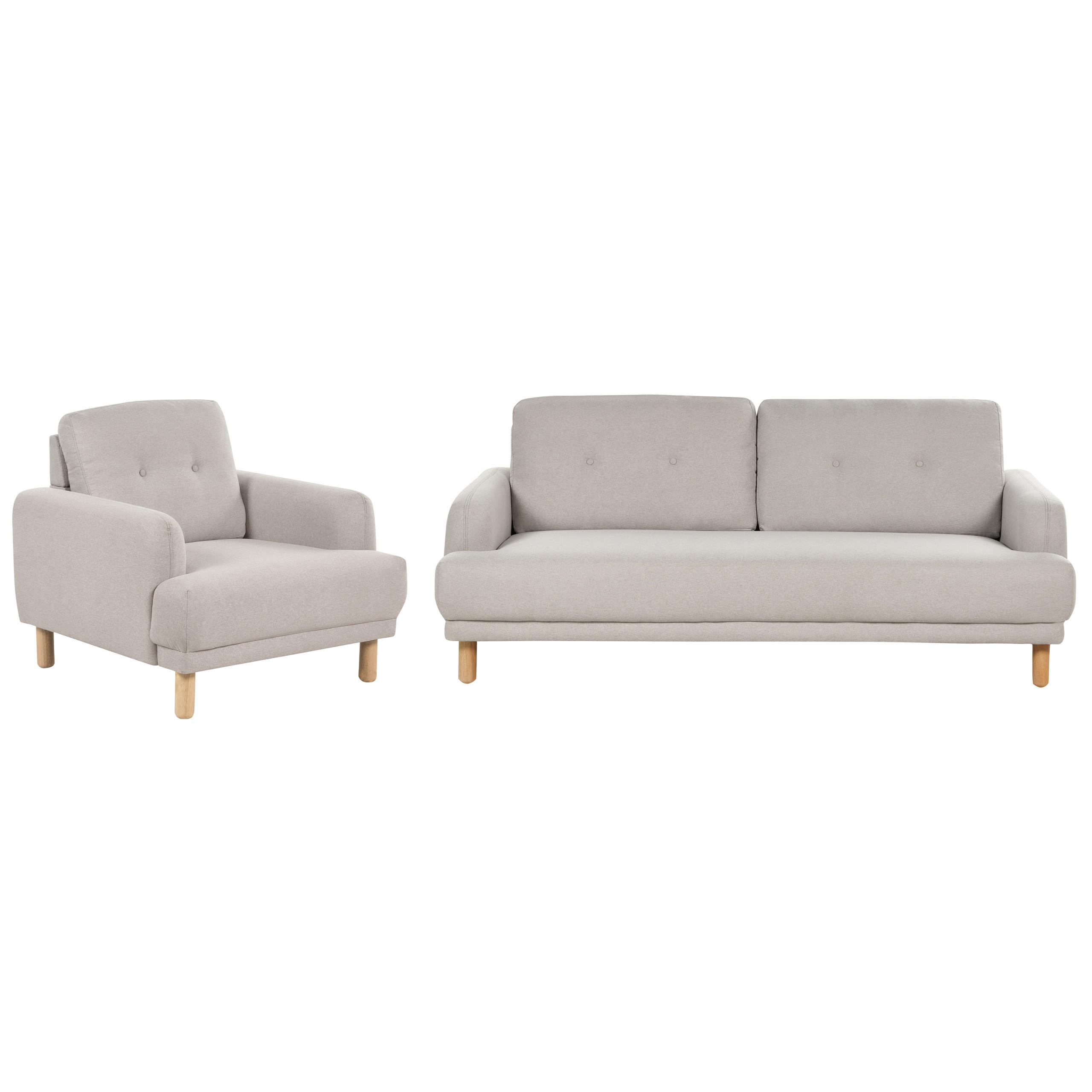 4-SITZER-SOFA Set Stoff taupe Tuve - Hellbraun/Beige, Textil (90/90/288cm) - Beliani