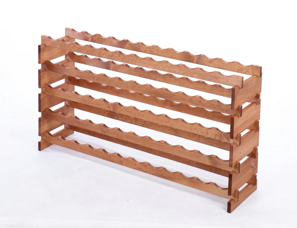 WEINREGAL VINOTECA FLEX PRO HxBxT 65x123x28cm 60 Flaschen auf 5 Ebenen Braun geölt - Braun, Holz (123/65/28cm) - PROREGAL