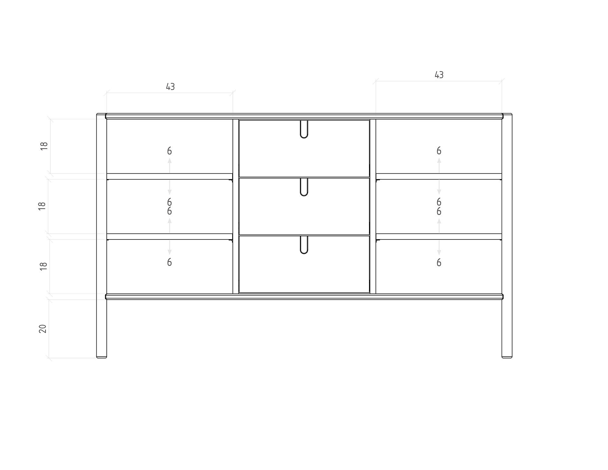 KOMMODE INA Wildeiche - Dunkelbraun, Holz (142/84/46cm) - byoak