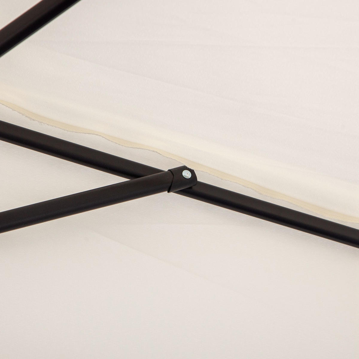 SONNENSCHIRM halbrund cremeweiß - Creme, Metall (293/150cm) - LEBENLANG