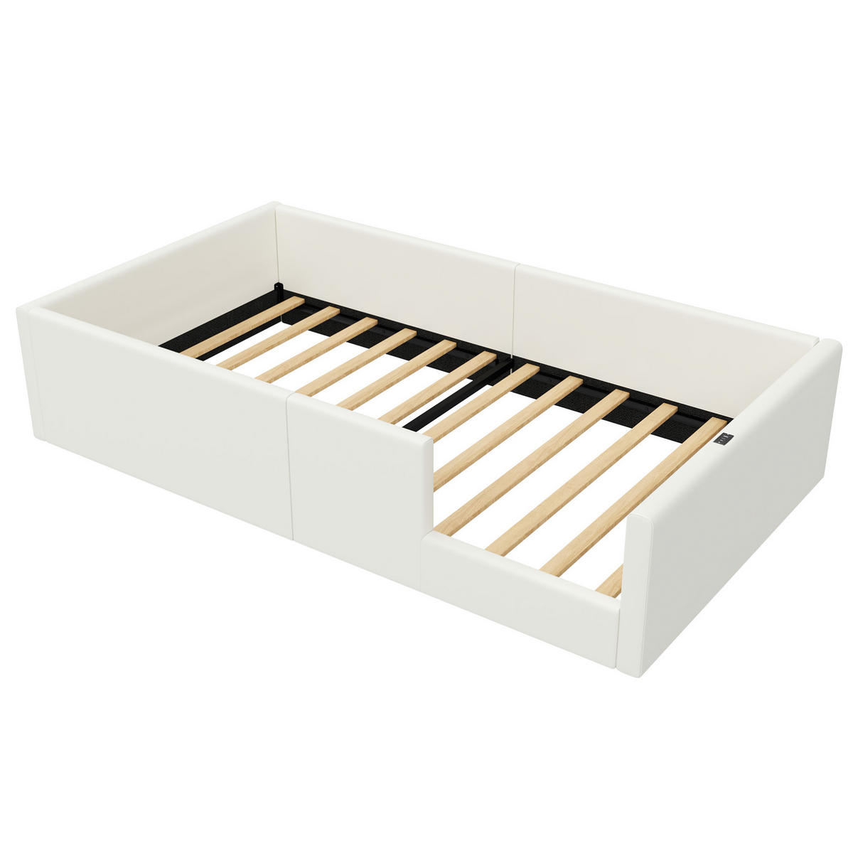 POLSTERBETT 90/200 cm weiß aus MDF mit Ladestation - Weiß, Holzwerkstoff (90/200cm) - OKWISH