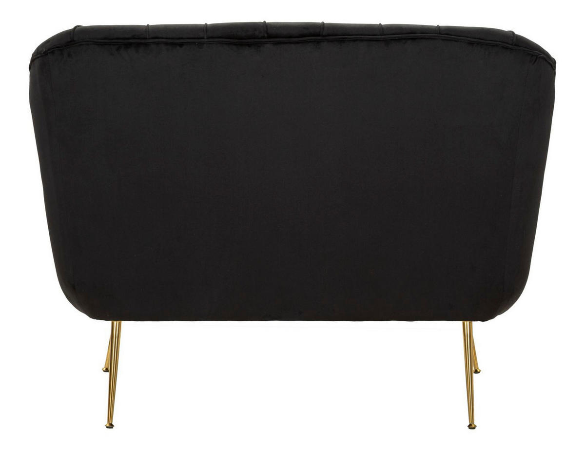 2-SITZER Sofa gepolstert Budapest - Schwarz - Schwarz, Holzwerkstoff/Kunststoff (130/91/83cm) - Pasmara