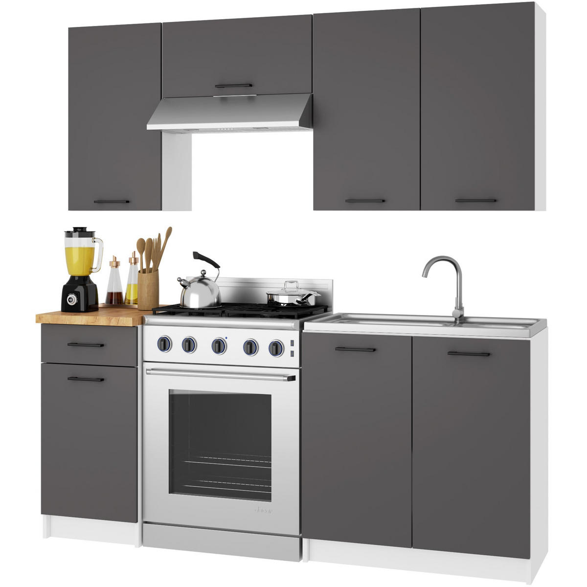 HÄNGESCHRANK Weiß, Graphit Grau 58/30/30 - Graphitfarben/Weiß, Holzwerkstoff (30/58/30cm) - RAUMHIRSCH FURNITURE