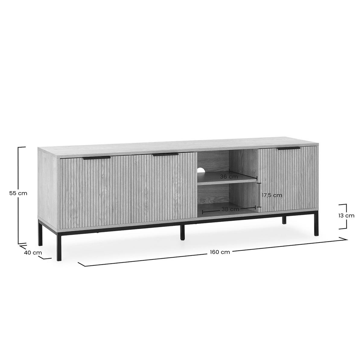 TV-ELEMENT Monica 3 türen in Eichenfarbe - Honigeiche, Holzwerkstoff (160/55/40cm) - VS Venta-stock