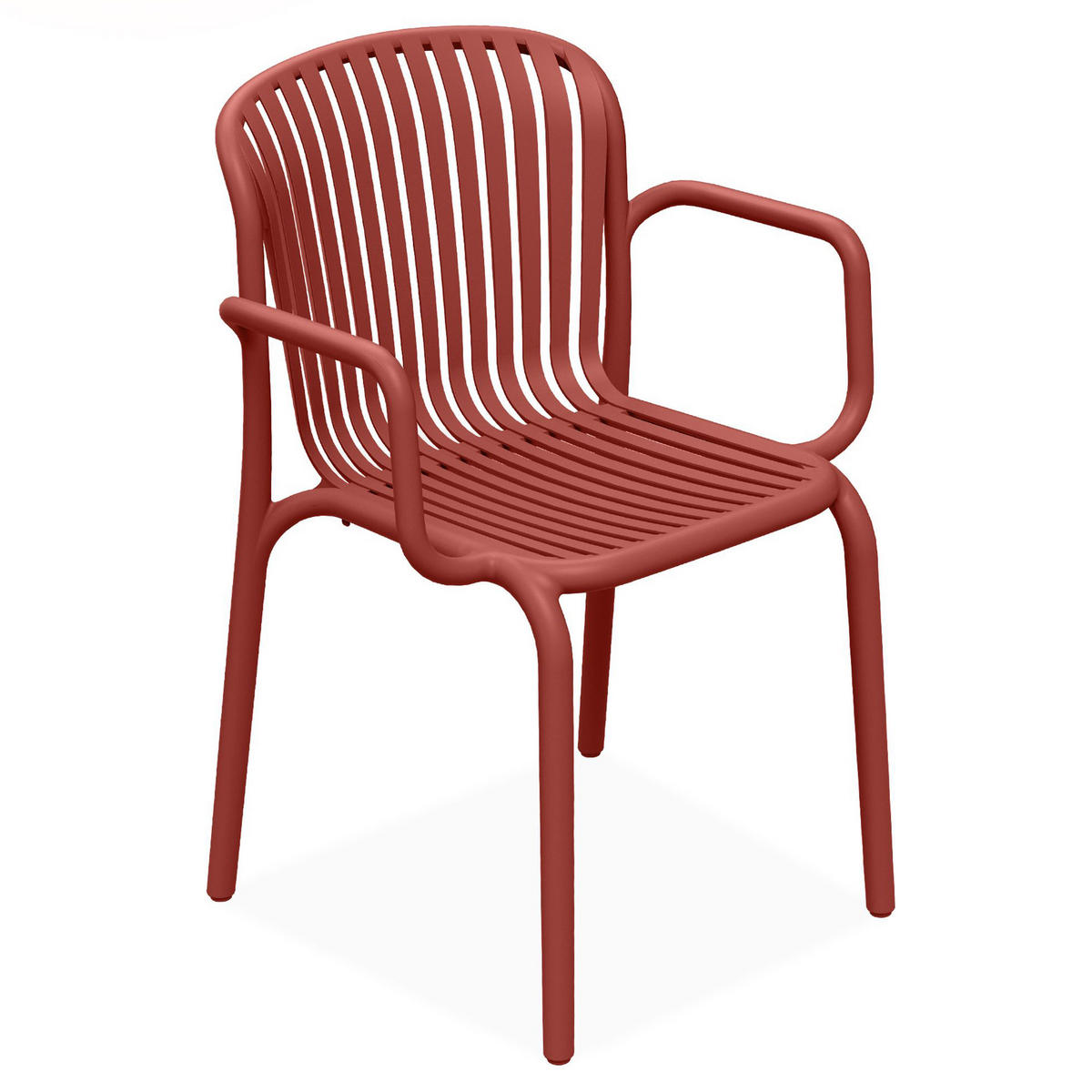 GARTENSTUHL FICCARI 4-er Set, Rot - Rot, Kunststoff (57.5/82.5/53cm) - KONSIMO®