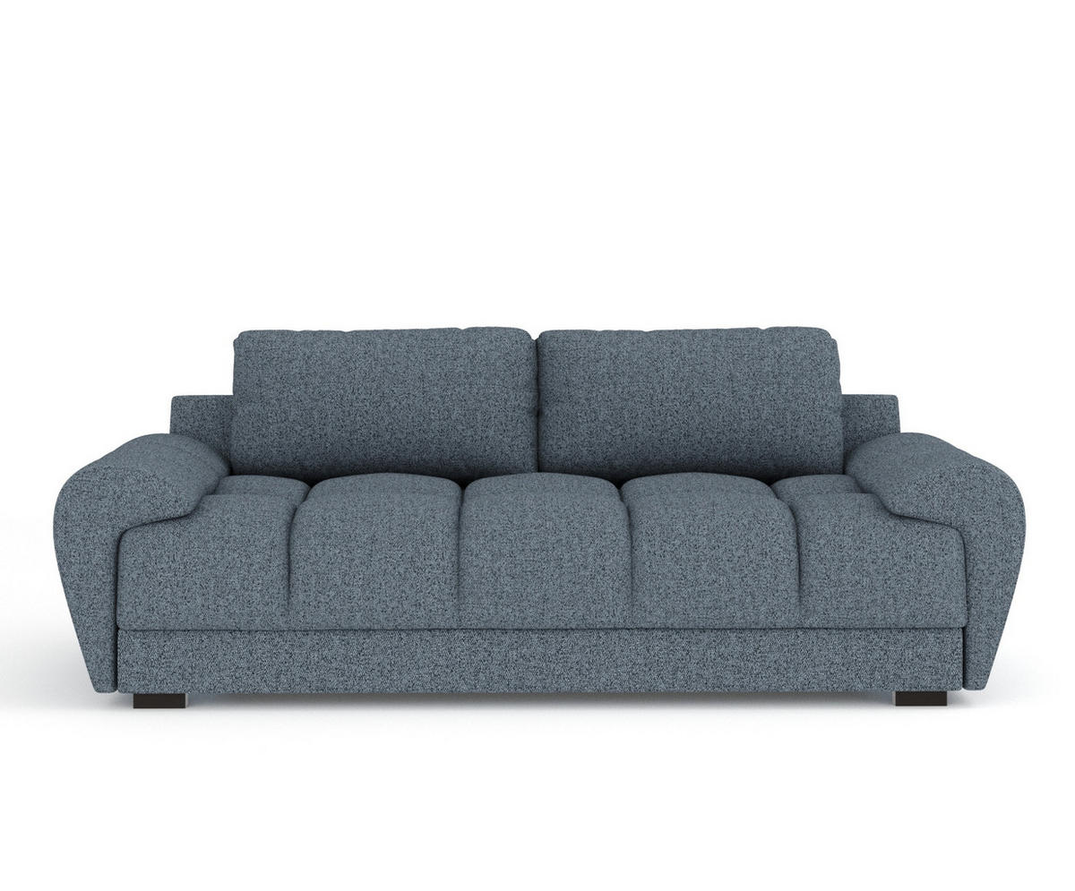 3-SITZER SOFA Peebles Denimblau Webstoff - Schwarz/Dunkelblau, Holz/Holzwerkstoff (244/90/101cm) - Maison de Reve
