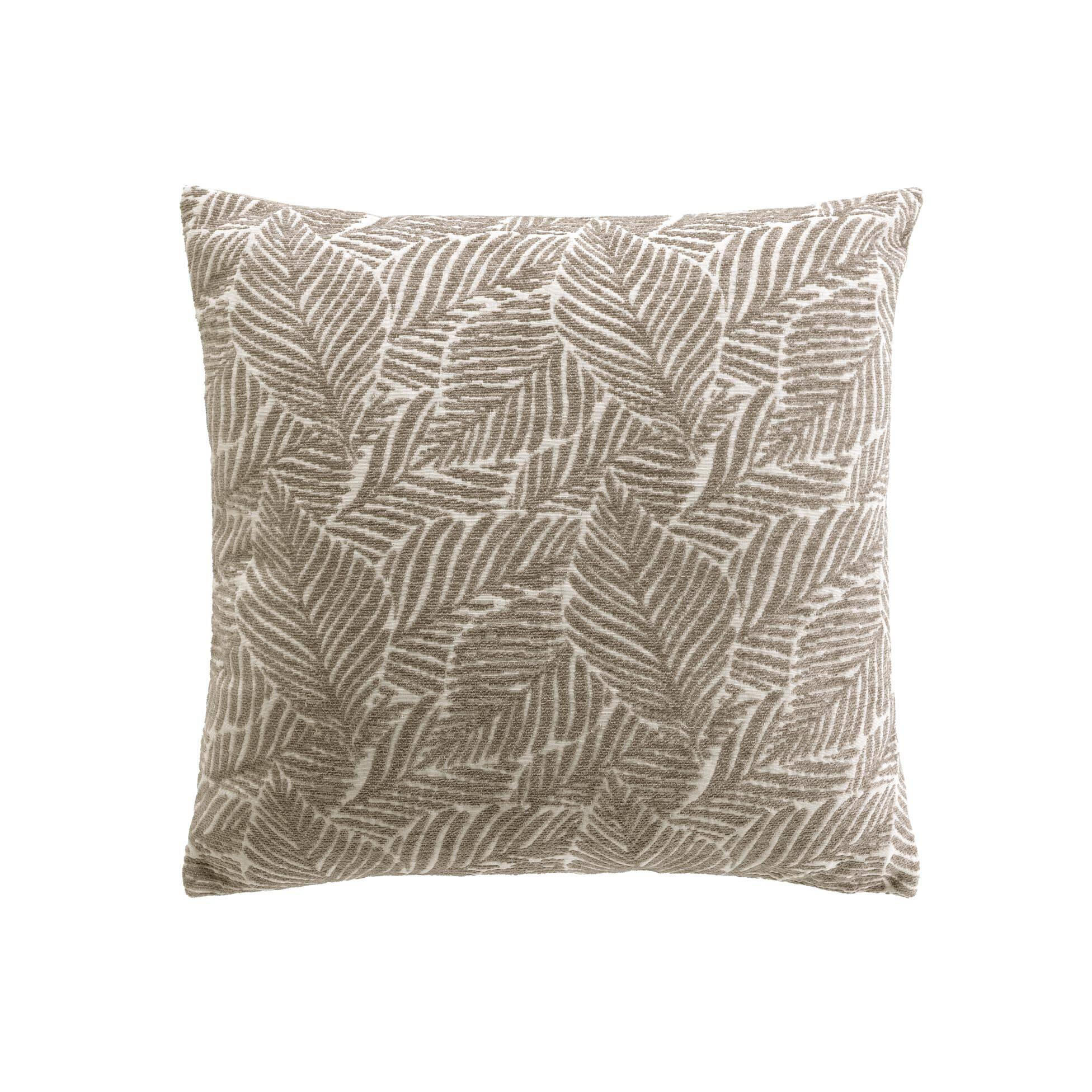 DEKOKISSEN Jacquardmuster Blätter 40/40 cm - Braun, Textil (40/40cm) - Douceur d´intérieur