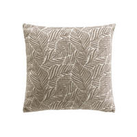DEKOKISSEN Jacquardmuster Blätter 40/40 cm - Braun, Textil (40/40cm) - Douceur d´intérieur