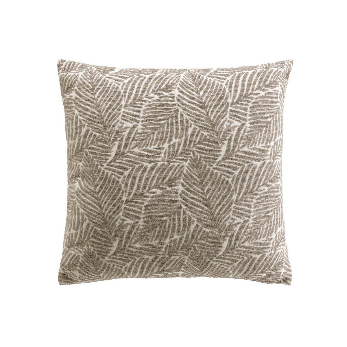 DEKOKISSEN Jacquardmuster Blätter 40/40 cm - Braun, Textil (40/40cm) - Douceur d´intérieur