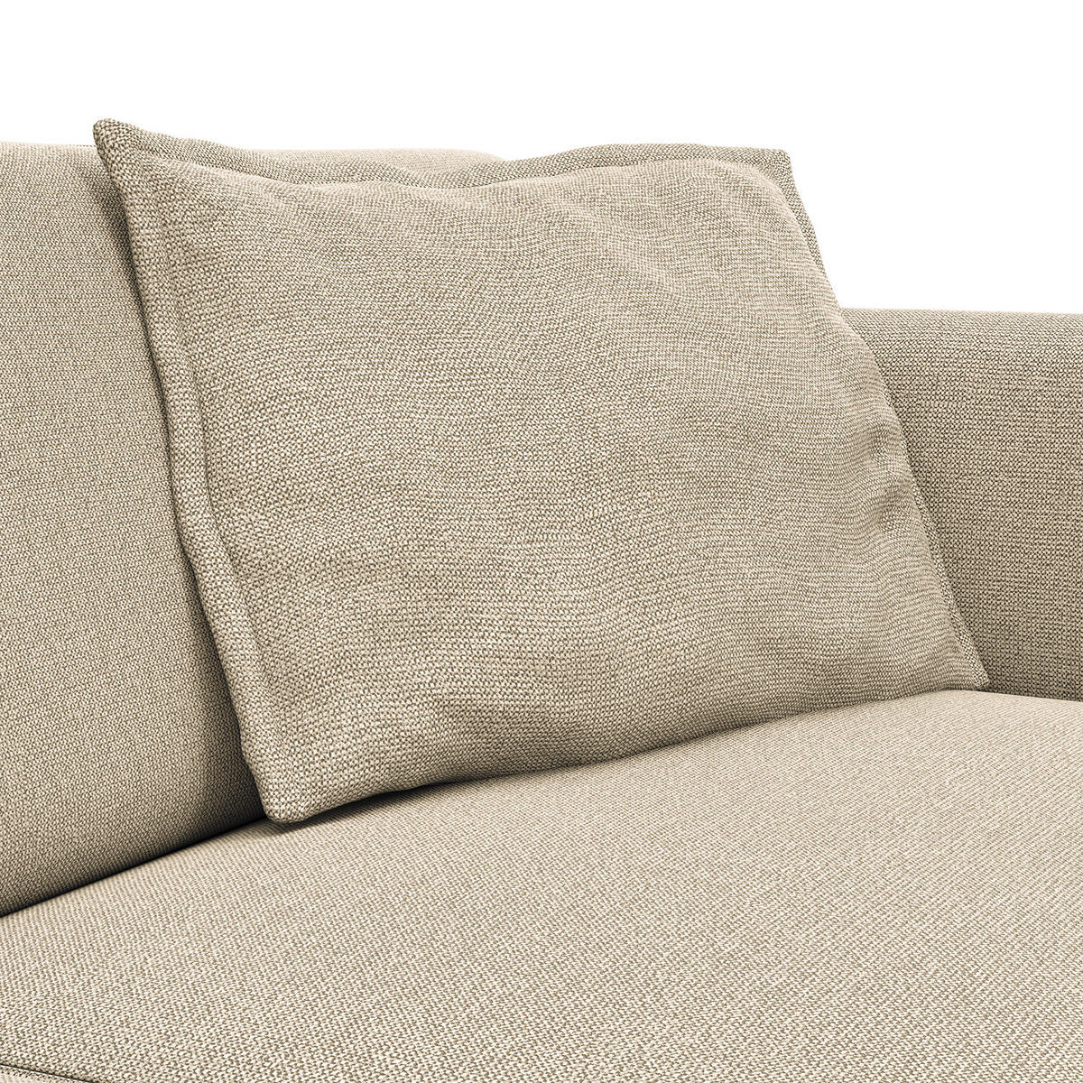 3-SITZER SOFA - Creme/Schwarz, Kunststoff/Textil (219/84/117cm) - home24