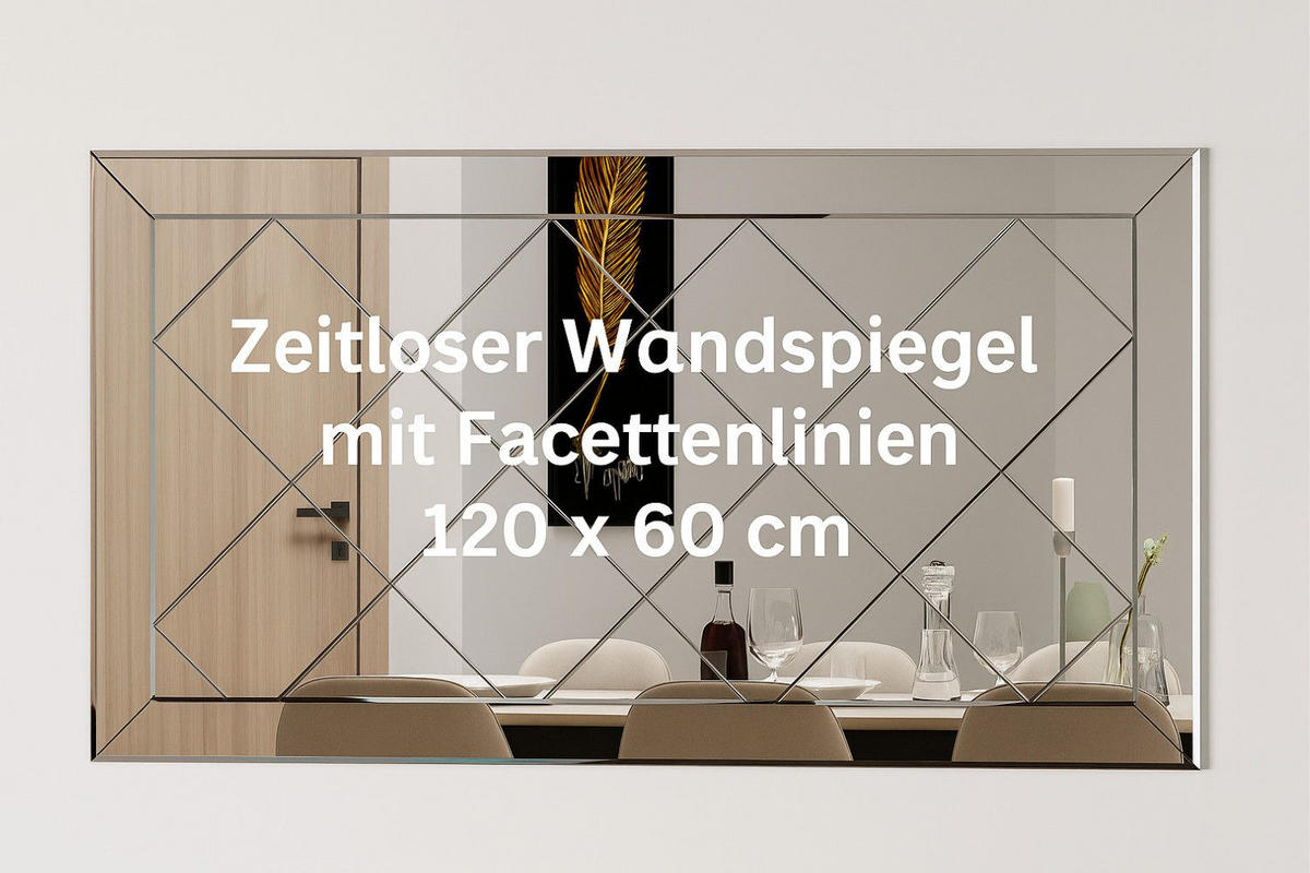 WANDSPIEGEL 120x60cm Transparent rechteckig Dekospiegel - Transparent, Glas (120/60/2cm) - Ibonto