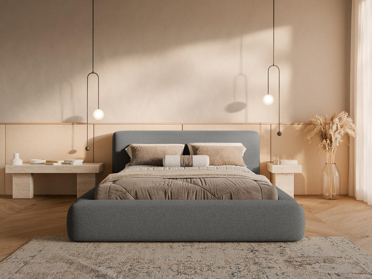 POLSTERBETT Fummo 200x200 cm, Dunkelgrau - Dunkelgrau, Textil (200/200cm) - Fedve
