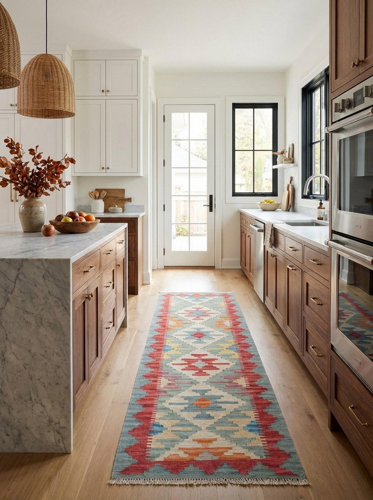 LÄUFER Gashgai Kelim Blau, Bunt 186/55 cm Schurwolle - Multicolor, Textil (55/186cm) - Looma