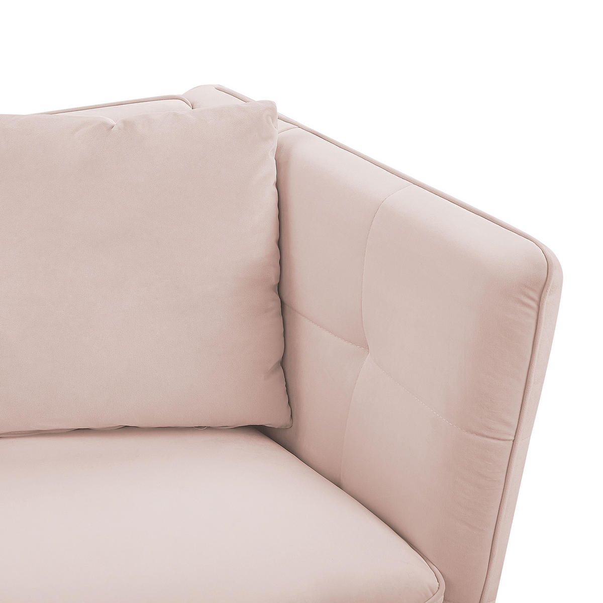 3-SITZER-SOFA Samtstoff Pastellrosa Frederica - Rosa, Textil (200/77/80cm) - Beliani