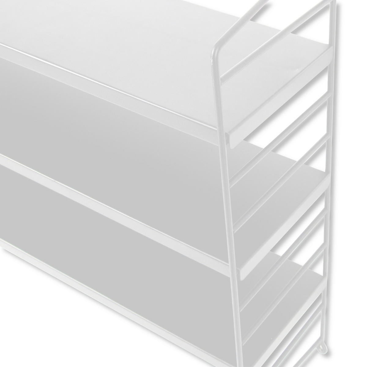 NÁSTĚNNÁ POLICE Strängnäs modular - bílá, kov (60/50/15cm) - [en.casa]
