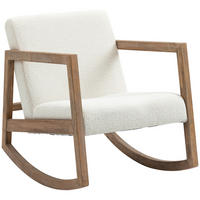 SCHAUKELSTUHL, Kautschukholz, Cremeweiß - Creme, Kunststoff (81/71/60cm) - HOMCOM