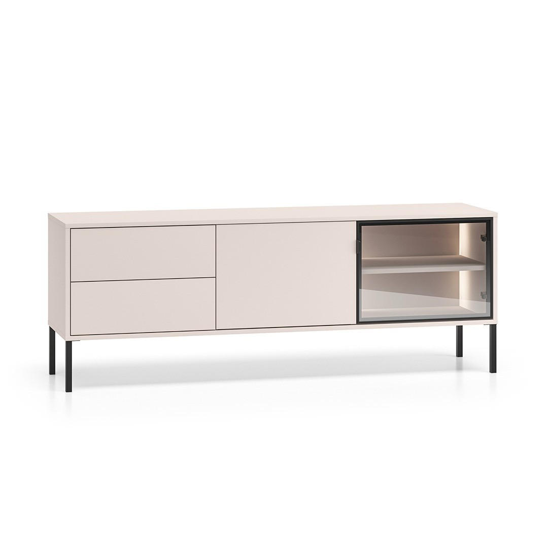 TV-MÖBEL Paige Kaschmir und Schwarz - Beige, Holzwerkstoff (160/59/40cm) - Petits-meubles