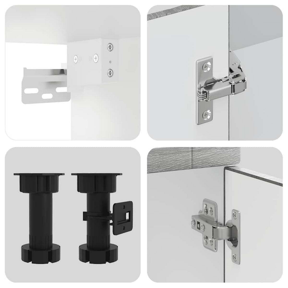 KÜCHENSCHRANK 8er Set Kalmar Grau Sonoma Holzwerkstoff - Grau, Holzwerkstoff (57/207/60cm) - vidaXL