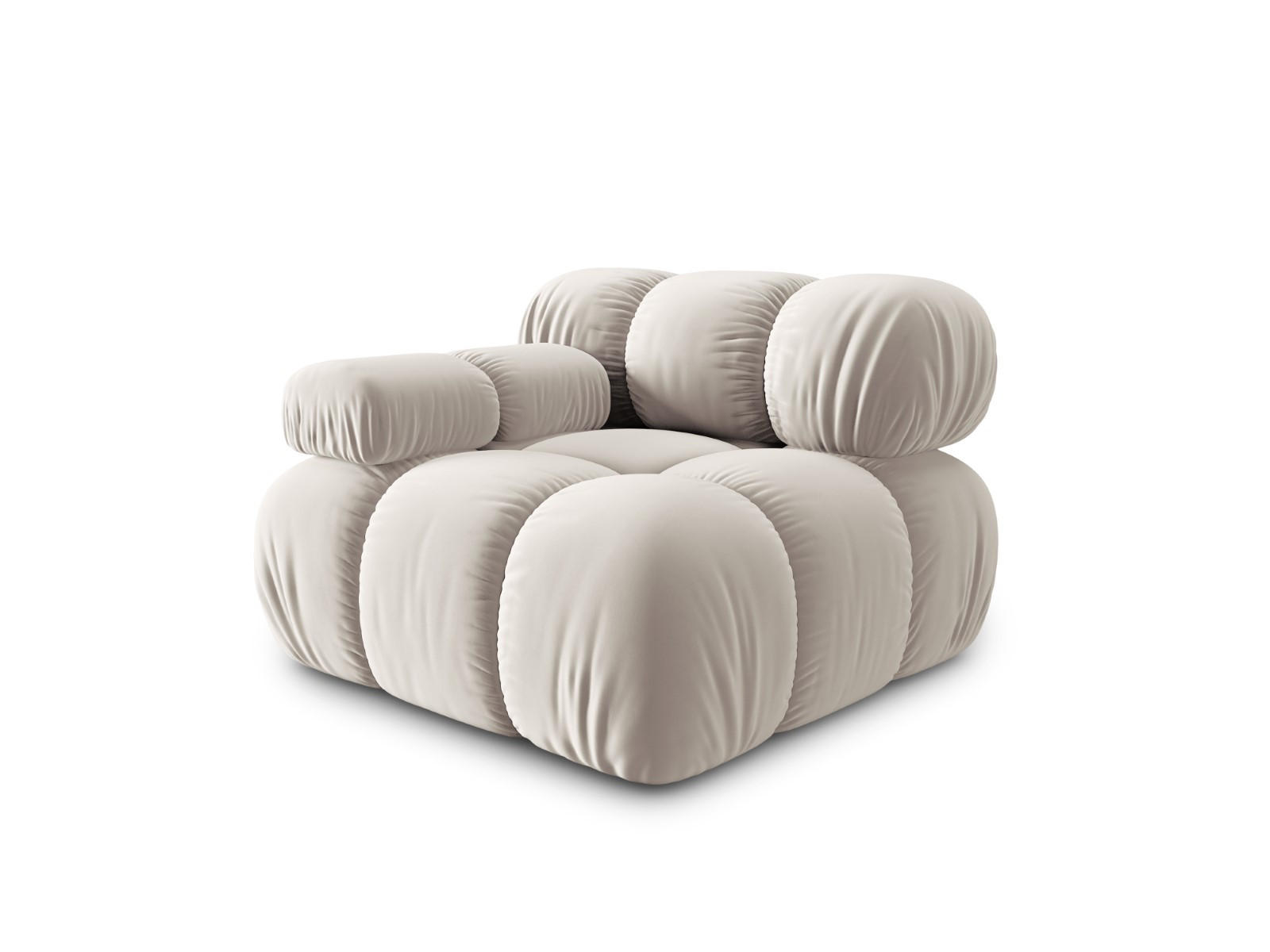 MODUL links Bellis aus Samt leichtes beige - Creme, Textil (94/70/94cm) - Micadoni