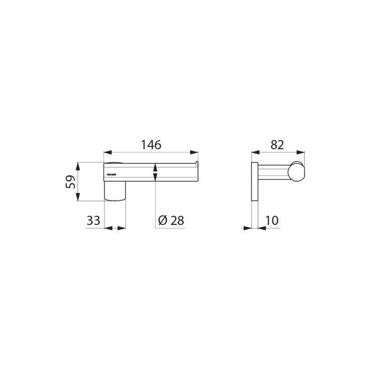 BE-LINE WC-Papierhalter Wandmontage mattweiß - Weiß, Metall (10/10/16cm) - Delabie