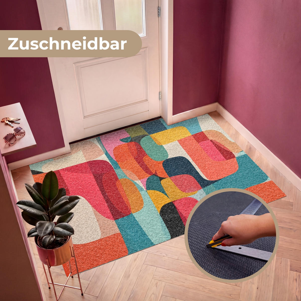 FUSSMATTE Formen - Bunt - Abstrakt - Flugzeuge Sauberlaufmatte 180x120 cm - Multicolor, Kunststoff (180/120cm) - MuchoWow